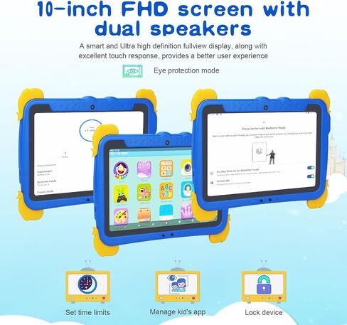 C idea 7 inches Tablet for Kids Age 3-7,Android 13 Kids Tablet, Pre-Installed Learning Educational Apps Todder Tablet, HD IPS Screen for Eye Protection,BT, WiFi, Dual Camera, Gift for Kids (Blue) in Saudi Arabia