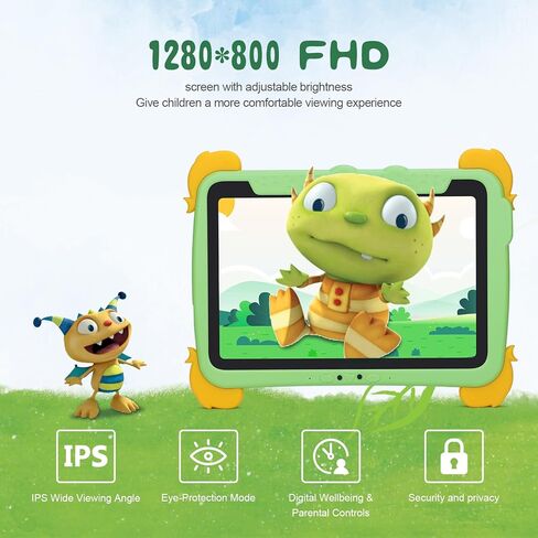 C idea 7 inches Tablet for Kids Age 3-7,Android 13 Kids Tablet, Pre-Installed Learning Educational Apps Todder Tablet, HD IPS Screen for Eye Protection,BT, WiFi, Dual Camera, Gift for Kids (Blue) in Kuwait