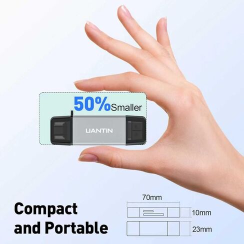 SD Card Reader USB C, High-Speed Dual Slot Memory Card Reader, USB 3.0 to Micro SD Card Adapter for SD/MicroSD/SDHC/SDXC/MMC, Compatible with iPhone 16, MacBook Pro/Air, iPad Pro, Galaxy - Grey in Kuwait