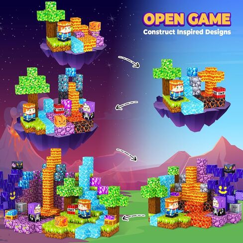 Magnetic Blocks, Magnetic Tiles Building Blocks, Magnet Cubes Toddler Kids Toys, Sensory STEM Toys for 3-5 4-6 5-7 6-8 Year Old Boys Girls Easter Birthday Gifts Travel Outdoor Kids Games (0.8IN/2CM) in Kuwait