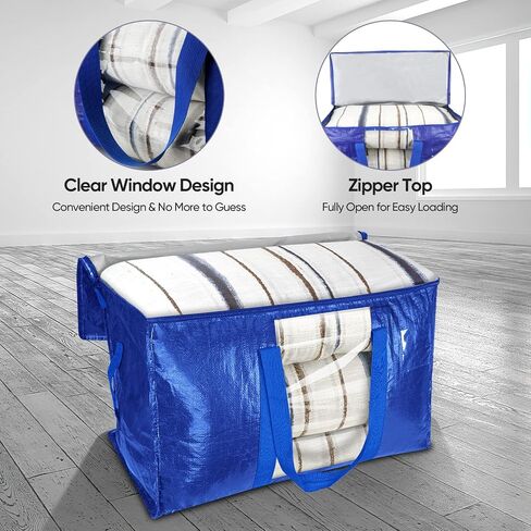 BALEINE 6-Pack Oversized Moving Bags with Reinforced Handles, Heavy-Duty Storage Tote for Clothes, Moving Supplies (Royal Blue, 6-Pack) in Saudi Arabia