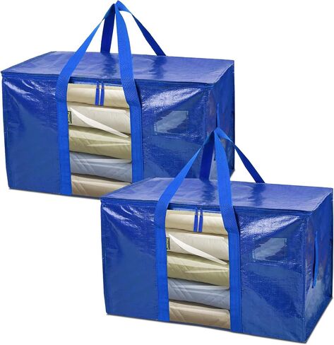 BALEINE 6-Pack Oversized Moving Bags with Reinforced Handles, Heavy-Duty Storage Tote for Clothes, Moving Supplies (Royal Blue, 6-Pack) in Saudi Arabia