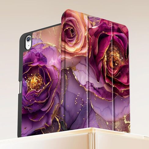 Mektron Case for 2025 iPad 11 inch A16 11th Gen Fit iPad 10th Generation 10.9 inch 2022, Tablet Cover with Trifold Stand + Pencil Holder + Auto Wake/Sleep + TPU Back Cover, Watercolor FlowerC328 in Kuwait