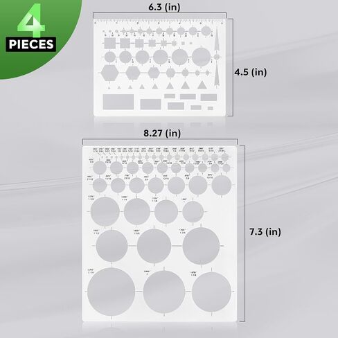 3 Pcs Interior Design Drawing Templates Including a House Floor Plan Template, a Furniture Template and an Interior Design/Kitchen/Bedroom Reusable Stencils for Drawing & Drawing Tools in Saudi Arabia
