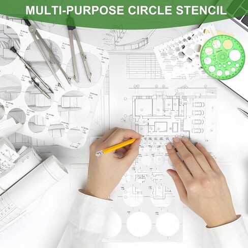 3 Pcs Interior Design Drawing Templates Including a House Floor Plan Template, a Furniture Template and an Interior Design/Kitchen/Bedroom Reusable Stencils for Drawing & Drawing Tools in Saudi Arabia