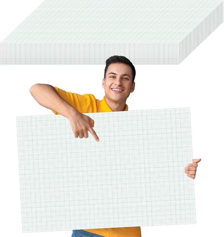 gisgfim 50 Sheets Large Graph Paper 24 x 36 In Graph Paper Pad 1/4 In Ruled Large Grid Paper Sheet Blueprint Paper Engineering Paper Poster Paper for Architect Designer Mathematician Draftsman in Kuwait