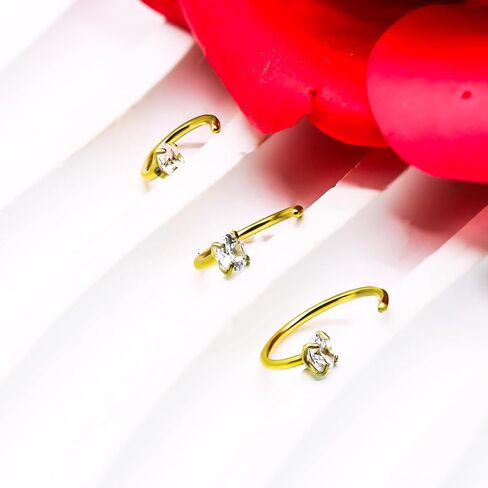 14K مملوءة بالذهب خاتم الأنف 20G حلقات الأنف 316L حلقات الأنف الفولاذ المقاوم للصدأ قطرها 6 ملم 8 مم 10 مم حلو حلزوني حلقة خاتم خارقة خارقة للنساء للنساء الرجال in Saudi Arabia