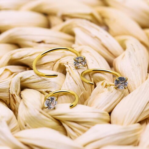 14K مملوءة بالذهب خاتم الأنف 20G حلقات الأنف 316L حلقات الأنف الفولاذ المقاوم للصدأ قطرها 6 ملم 8 مم 10 مم حلو حلزوني حلقة خاتم خارقة خارقة للنساء للنساء الرجال in Saudi Arabia