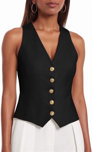 Mina Self Sleeveless Vest Tops For Women 2025 Summer v-Neck Slim Fit Elegant Lightweight Trendy Casual Business Work Blazer in Kuwait