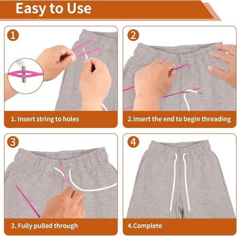 12 Pcs Drawstring Cord, 53 Inch Hoodie String Replacement, Draw String with Threader Tool for Sweatpants Pants (Black/White) in Kuwait