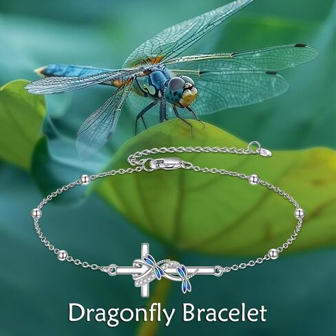 POPLYKE Ladybug Cross Anklet for Women Sterling Silver Cross Anklet Ladybug Jewelry Gift for Women in Saudi Arabia