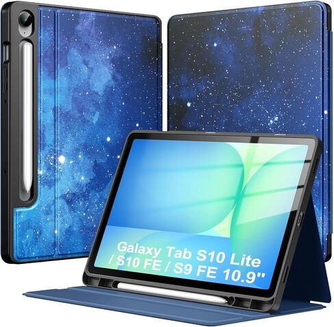 TiMOVO Case for Samsung Galaxy Tab S10 FE 10.9'' 2025 / S9 FE 5G 10.9'' / S9 11'' 2023 with S Pen Holder, Multi-Angle Viewing Stand Cover with Soft TPU Back, Auto Wake/Sleep, Black in Saudi Arabia
