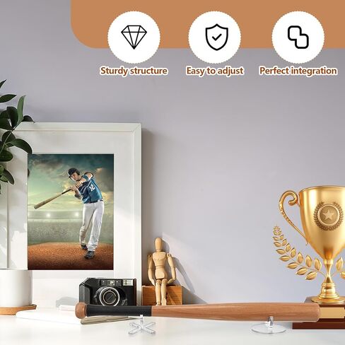 مجموعة حامل مضرب البيسبول المكتبي من Yerliker، تناسب مقاس 2-5/8 بوصة، حامل عرض مضرب بيسبول أكريليك، حامل عرض مضرب بيسبول، حامل مضرب بيسبول، حامل عرض مضرب بيسبول للتذكارات كهدية قابلة للتجميع in Kuwait