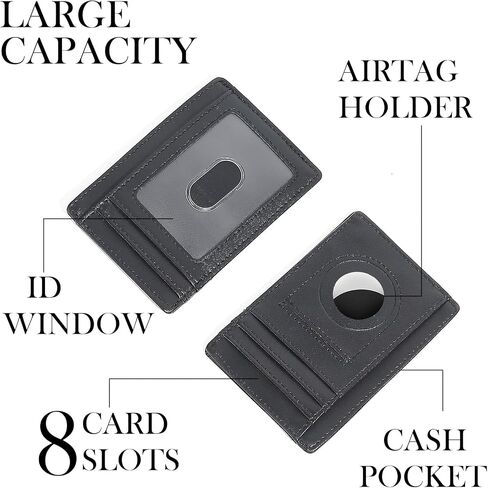 Wallet with Airtag Holder, Airtag Wallet for Men,Slim Minimalist Wallet for Apple Air Tag,Carbon Fiber RFID Blocking Wallet with ID Window,Card Slots,Money Slot in Kuwait