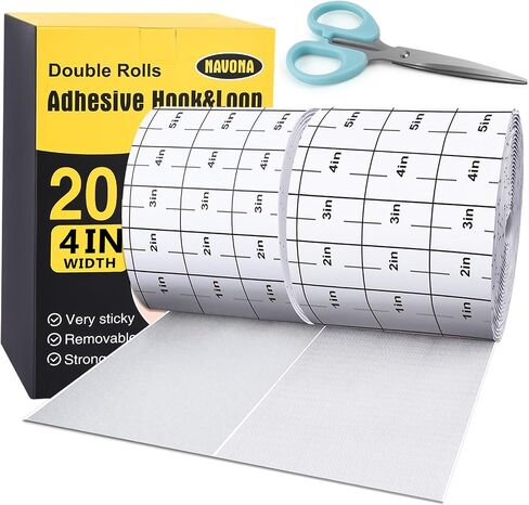 40Ft x 1 Inch Hook and Loop Strips with Adhesive, Double Rolls of Heavy Duty Self Adhesive Tape with Backing, Nylon Self Adhesive Tape for Home Office School and Crafting,Black in Saudi Arabia