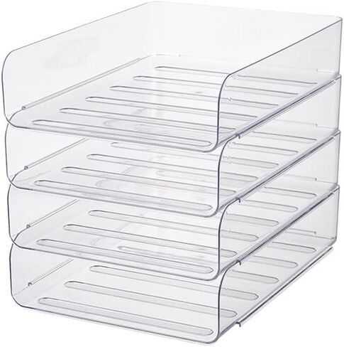 Desk Organizer, Office Organization and Storage, Plastic Letter Tray, Stackable File Organizer for Classroom, Home, Documents, Notes, Folders, Books and Pens, 4 Tier in Kuwait
