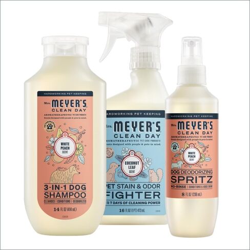 MRS. MEYER'S CLEAN DAY Pet Cleaning Kit, includes Pet Stain & Odor Fighter 28oz and Odor Neutralizer 28oz, Coconut Leaf in Kuwait