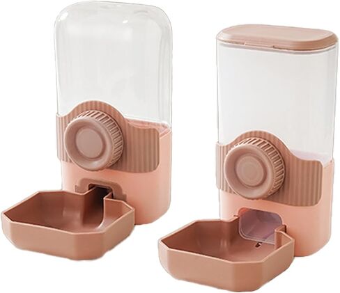 Automatic Gravity Pet Feeder Water Dispenser with Adjustable Hanging Hook - Large Capacity for Small/Medium Animals (Guinea Pigs, Cat, Rabbits, Hedgehogs, Birds) Easy Clean Cage-Mounted in Saudi Arabia