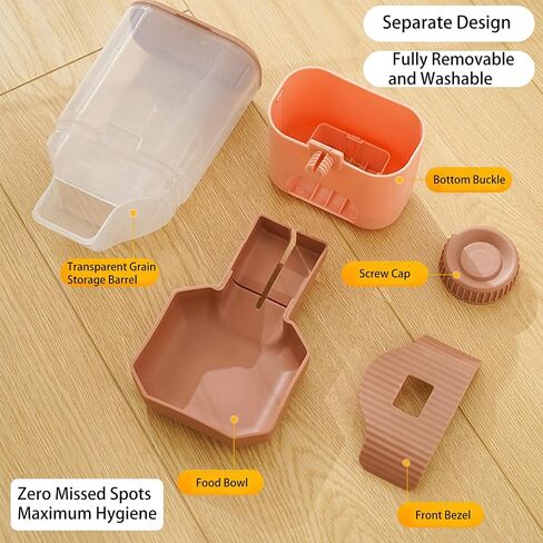 Automatic Gravity Pet Feeder Water Dispenser with Adjustable Hanging Hook - Large Capacity for Small/Medium Animals (Guinea Pigs, Cat, Rabbits, Hedgehogs, Birds) Easy Clean Cage-Mounted in Saudi Arabia