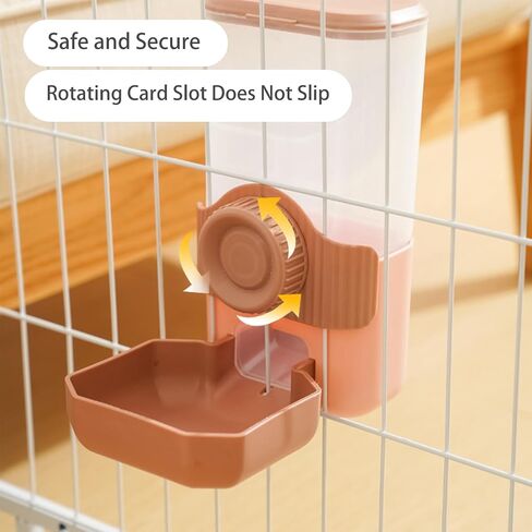 Automatic Gravity Pet Feeder Water Dispenser with Adjustable Hanging Hook - Large Capacity for Small/Medium Animals (Guinea Pigs, Cat, Rabbits, Hedgehogs, Birds) Easy Clean Cage-Mounted in Saudi Arabia