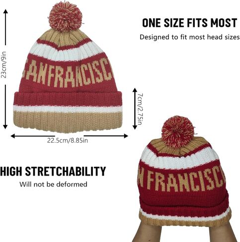 New Orleans Beanie Knit Hat with Pom Winter Cuffed Cap Sport Fans Gift in Kuwait
