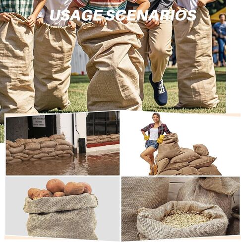 MAQIHAN Burlap Sacks Bulk Burlap Bag Large Natural Burlap Bags For Adults Potato Burlap Storage Landscape Burlap Bags Suitable Picnic or Field Games Set Of 2 Good For Family Reunion(18 x 28.7 in) in Saudi Arabia