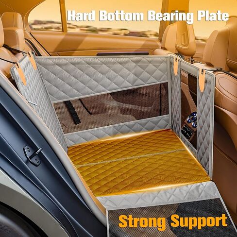 PETICON Large Dog Car Seat, Back Seat Extender for Dogs with 3 Mesh Windows, Waterproof Medium Carseat for Dogs with Hard Bottom, Pet Seat Cover for Cars, Trucks and SUVs in Kuwait