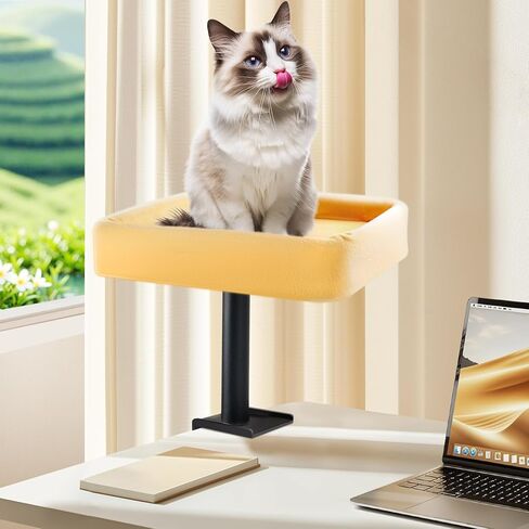 سرير مكتب قط ، سرير القطط القوي للمكتب مع غطاء قابل للغسل ، صيف وشتاء ثنائية ، سرير عش أليف ناعم مريح مع إطار فولاذي مقوى ، تجميع سهل للمكتب/غرفة الدراسة المنزلية in Kuwait