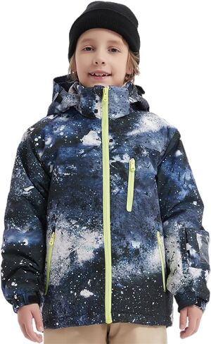 جاكيت BGX Bluemagic للفتيات مقاوم للماء للتزلج على الجليد معاطف شتوية مقاومة للرياح للتزلج على الجليد في الهواء الطلق مع غطاء للرأس in Kuwait