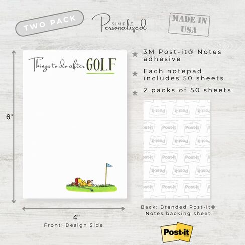 Simple Personalized. "Things to do after Golf" Post-it® Notes. To Do List. Golf Notepad, Golf Gifts, Golf Party Favors. Father's Day. Mother's Day in Saudi Arabia