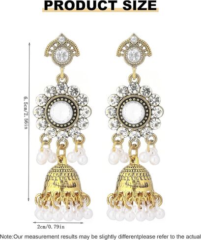 أقراط Jhumkas الهندية للنساء الهنديات بوليوود الثريا القرصية أقراط الذهب العرقي العرقي التقليدي Jhumka jhumki حلقات الزفاف حفل زفاف حفلة موسيقية في المجوهرات in Kuwait