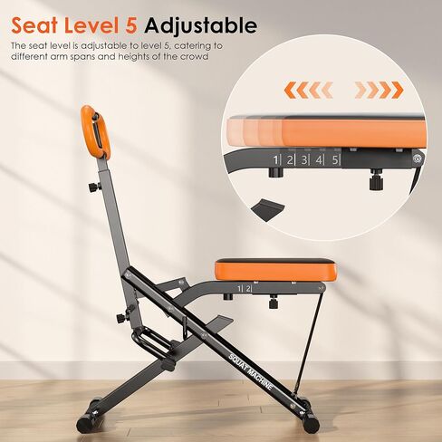 SogesGame Squat Machine for Home, 2 in 1 Squat Rowing Machine, Foldable Leg Training Machine, Squat Trainer for Glutes & Legs Workout in Kuwait