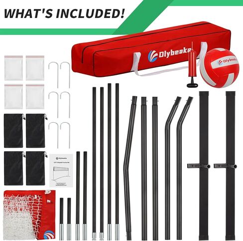 شبكة كرة طائرة، شبكة تدريب للكرة الطائرة بطول 12 قدمًا مع كرة طائرة من البولي يوريثان، شبكة تدريب قائمة بذاتها بـ 5 ارتفاعات قابلة للتعديل ومستقرة للغاية للفناء الخلفي في الهواء الطلق مع حقيبة رمل وأوتاد وحقيبة حمل in Kuwait