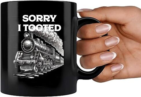 Sorry I Tooted Train Train Lovers Gifts For Dad Mom Husband Brother Sister Wife Friend Coworker Ceramic Mug 11 oz White in Saudi Arabia