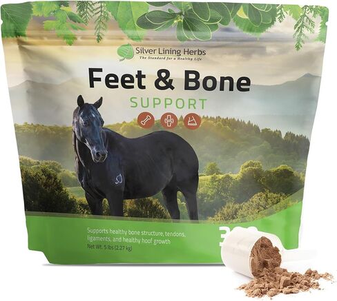Silver Lining Herbs Equine Feet and Bone Support - Supports Healthy Horse Hoof Growth - Helps Support Healthy Bones, Tendons and Ligaments - Made with Natural Herbs - 1 lb Bag in Kuwait