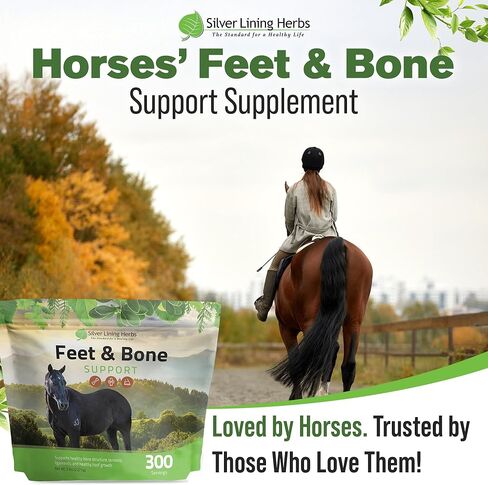 Silver Lining Herbs Equine Feet and Bone Support - Supports Healthy Horse Hoof Growth - Helps Support Healthy Bones, Tendons and Ligaments - Made with Natural Herbs - 1 lb Bag in Kuwait