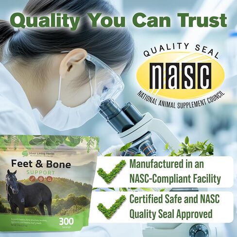 Silver Lining Herbs Equine Feet and Bone Support - Supports Healthy Horse Hoof Growth - Helps Support Healthy Bones, Tendons and Ligaments - Made with Natural Herbs - 1 lb Bag in Kuwait