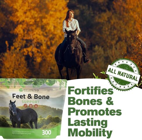 Silver Lining Herbs Equine Feet and Bone Support - Supports Healthy Horse Hoof Growth - Helps Support Healthy Bones, Tendons and Ligaments - Made with Natural Herbs - 1 lb Bag in Kuwait