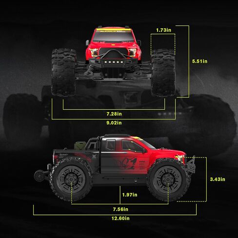 RLAARLO 1/12 Brushelss RC Cars for Adult Top Speed 50+ MPH RC Car All Terrain RC Buggy Off-Road Hobby Trucks 4x4 Remote Control Car Waterproof Truck with 3S Battery in Kuwait