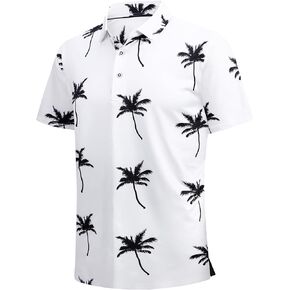 WARHORSEE Bubble Polo Shirts for Men Super Breathable Mens Golf Polo Shirts Jacquard Textured Golf Shirts Short Sleeve,DeepGreen,XL in Kuwait