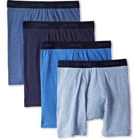 Hanes Ultimate Men's 4-Pack FreshIQ Dyed Stretch Boxer with ComfortFlex Waistband Brief-Colors May Vary in Kuwait