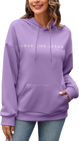 LUKYCILD المسيحية بلايز النساء الحب مثل يسوع البلوز يسوع الإيمان قمصان الدينية الله كنزة بمقاس كبير هوديي in Kuwait