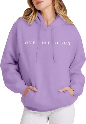 LUKYCILD المسيحية بلايز النساء الحب مثل يسوع البلوز يسوع الإيمان قمصان الدينية الله كنزة بمقاس كبير هوديي in Kuwait