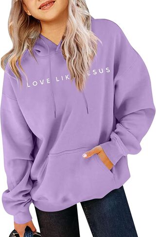 LUKYCILD المسيحية بلايز النساء الحب مثل يسوع البلوز يسوع الإيمان قمصان الدينية الله كنزة بمقاس كبير هوديي in Kuwait
