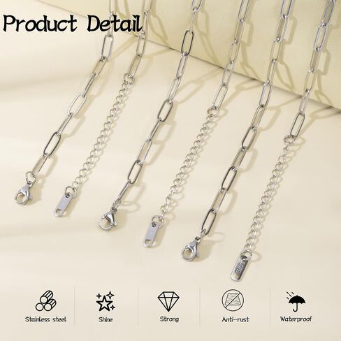 30pcs paperclip Charm Bracelets سلسلة لصنع المجوهرات ، 6.3 بوصة 18K سوار سوار مطلي بالذهب DIY مع مشابك جراد البحر (الذهب) in Kuwait