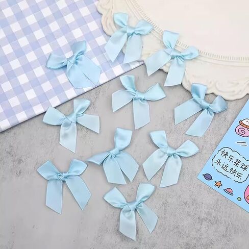 100 Pcs Mini Pink Bows, 1 Inch Satin Ribbon Bows for Crafts, DIY Sewing, Wedding, Party Decorations, Gift Wrapping, Hair Accessories & Appliques in Kuwait