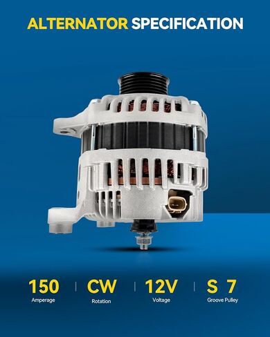 Philtop ANTERNATOR متوافق مع ACURA TL 1999 2000 2001 2002 ، CL 2001 2002 2003 High AMP ، استبدال 13835N 12V 105AMP CW S6 6-GROOVE بكرة in Kuwait