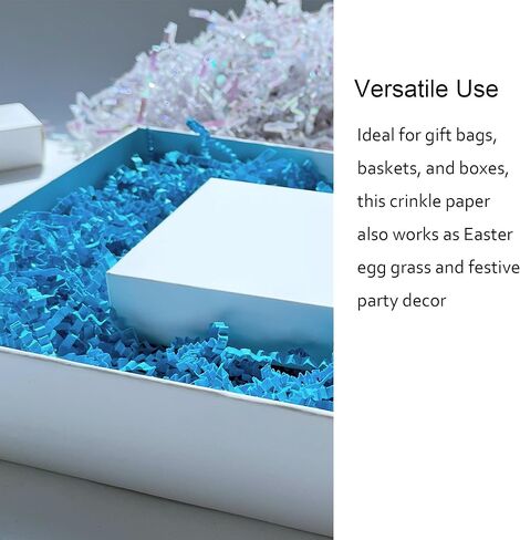 MARSROAM Navy Blue Crinkle Paper Shred Filler 1 LB for Gift Wrapping Birthdays Weddings Anniversaries Valentines Day Party Decorations in Kuwait