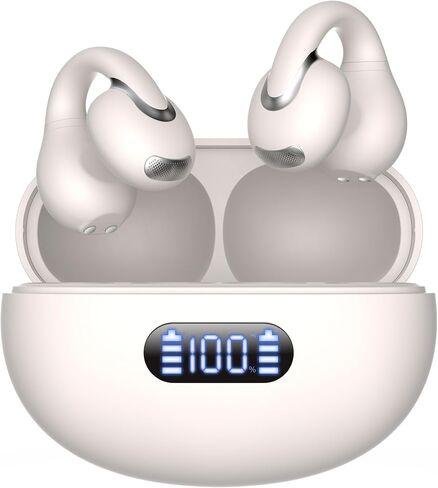 AI Language Translation Earbuds Real Time, IAMJOY Language Translator Earbuds Open Ear Clip-On Design, 163 Language & Accents Two-Way Translator Device with APP for Travel Learning Business, Black in Kuwait
