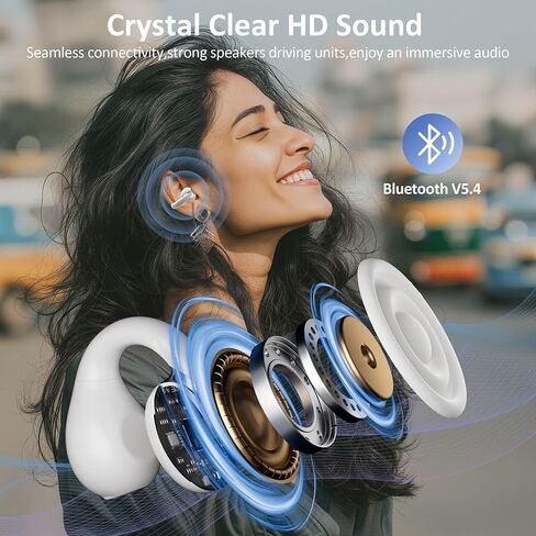 AI Language Translation Earbuds Real Time, IAMJOY Language Translator Earbuds Open Ear Clip-On Design, 163 Language & Accents Two-Way Translator Device with APP for Travel Learning Business, Black in Kuwait
